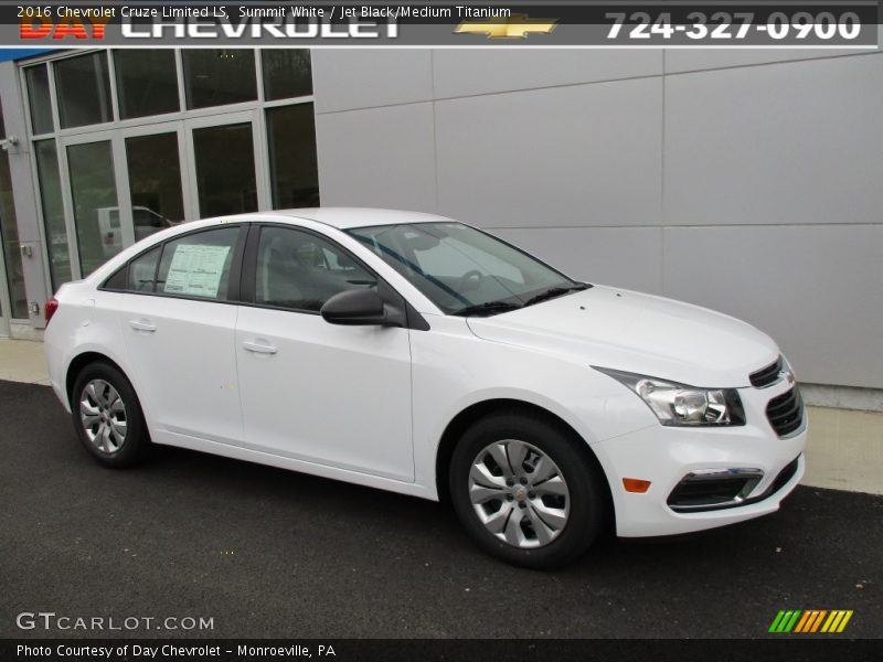 Summit White / Jet Black/Medium Titanium 2016 Chevrolet Cruze Limited LS