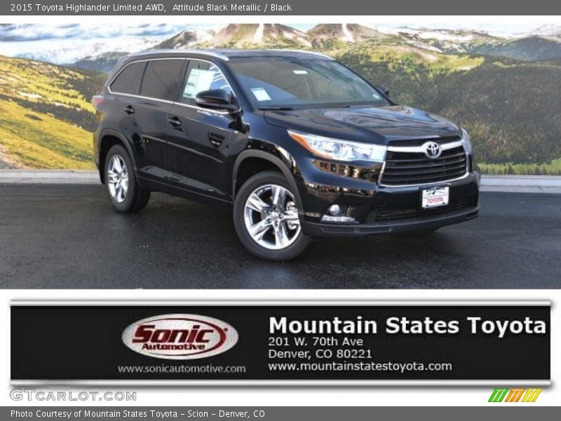 Attitude Black Metallic / Black 2015 Toyota Highlander Limited AWD