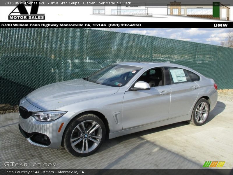 Glacier Silver Metallic / Black 2016 BMW 4 Series 428i xDrive Gran Coupe