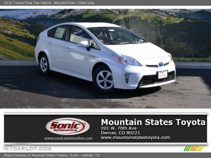 Blizzard Pearl / Dark Gray 2015 Toyota Prius Two Hybrid