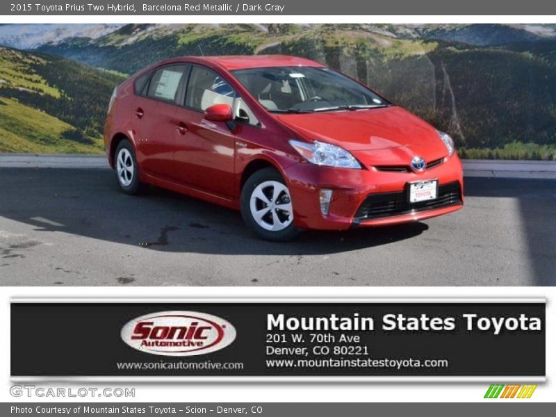 Barcelona Red Metallic / Dark Gray 2015 Toyota Prius Two Hybrid