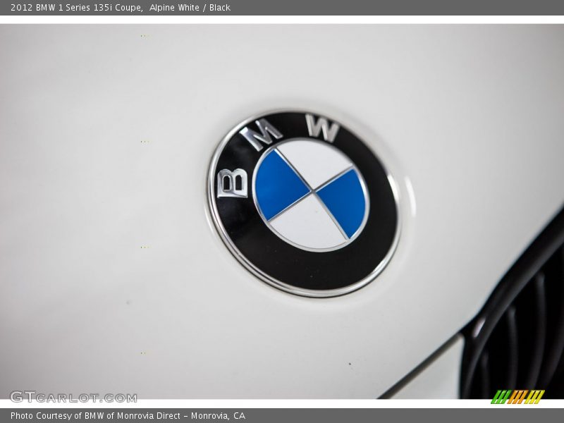 Alpine White / Black 2012 BMW 1 Series 135i Coupe
