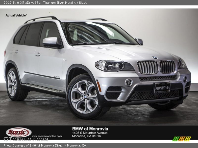 Titanium Silver Metallic / Black 2012 BMW X5 xDrive35d