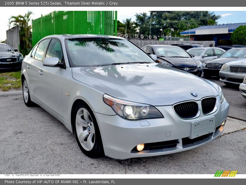Titanium Silver Metallic / Grey 2005 BMW 5 Series 525i Sedan