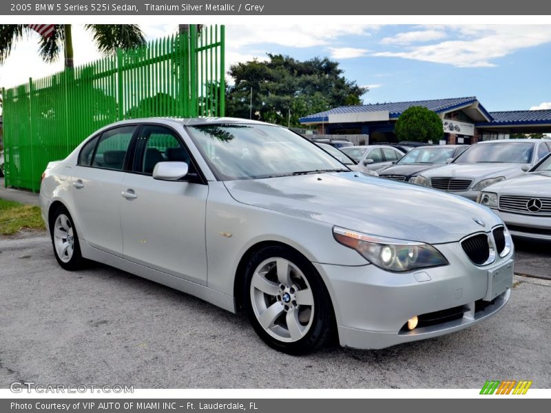 Titanium Silver Metallic / Grey 2005 BMW 5 Series 525i Sedan