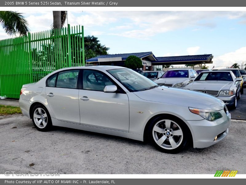 Titanium Silver Metallic / Grey 2005 BMW 5 Series 525i Sedan