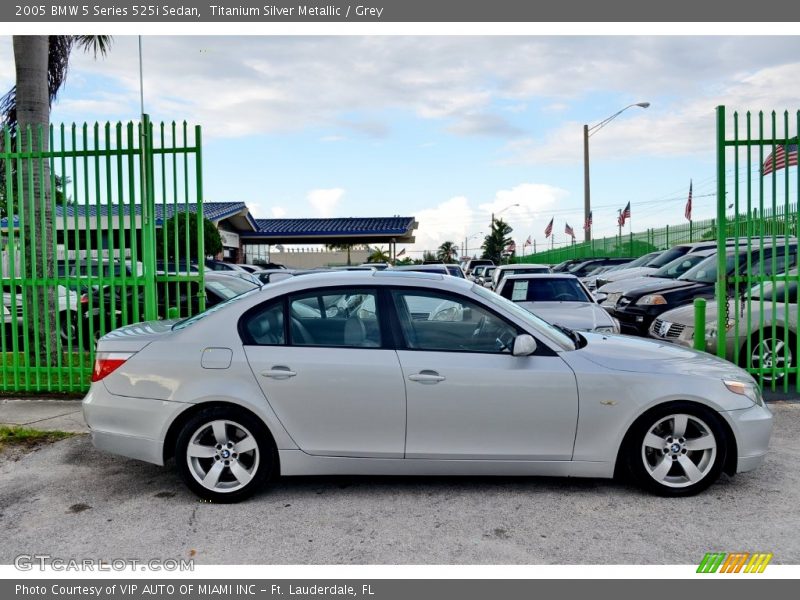 Titanium Silver Metallic / Grey 2005 BMW 5 Series 525i Sedan