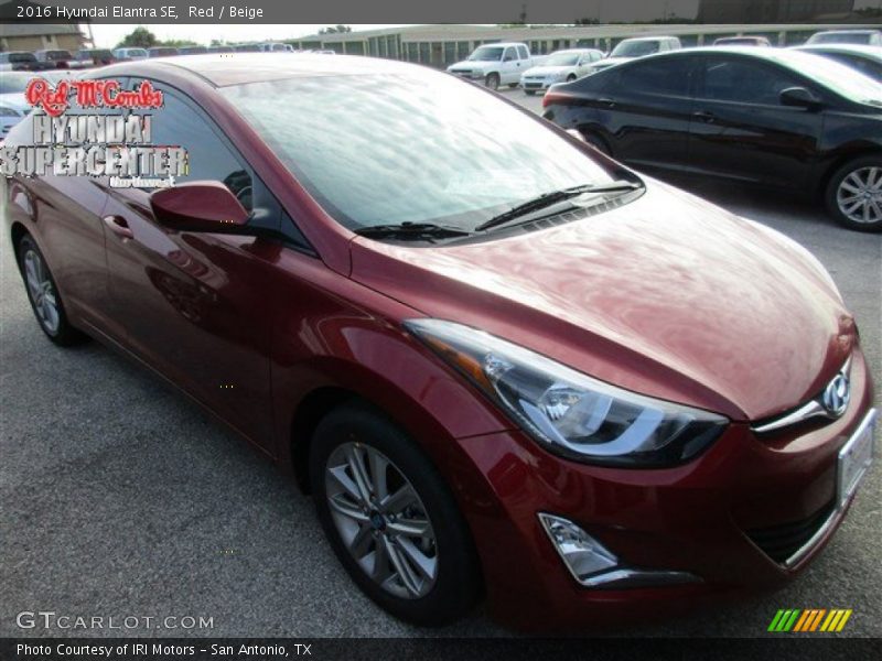 Red / Beige 2016 Hyundai Elantra SE