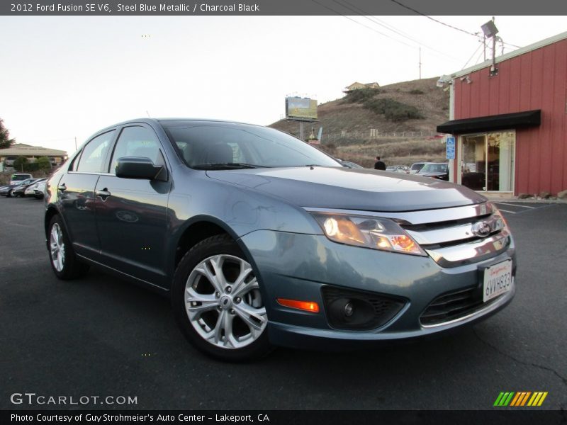 Steel Blue Metallic / Charcoal Black 2012 Ford Fusion SE V6