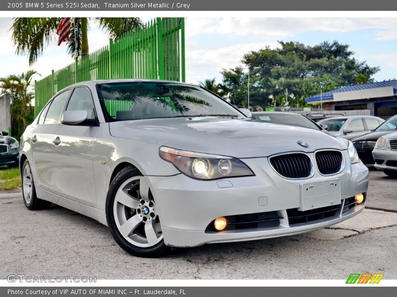 Titanium Silver Metallic / Grey 2005 BMW 5 Series 525i Sedan