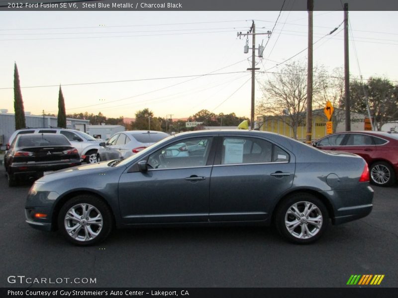 Steel Blue Metallic / Charcoal Black 2012 Ford Fusion SE V6