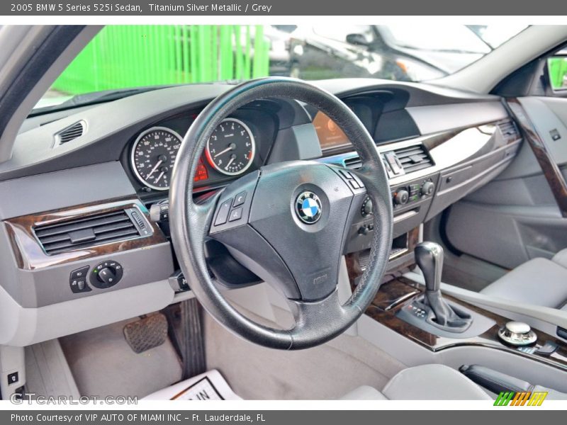 Titanium Silver Metallic / Grey 2005 BMW 5 Series 525i Sedan