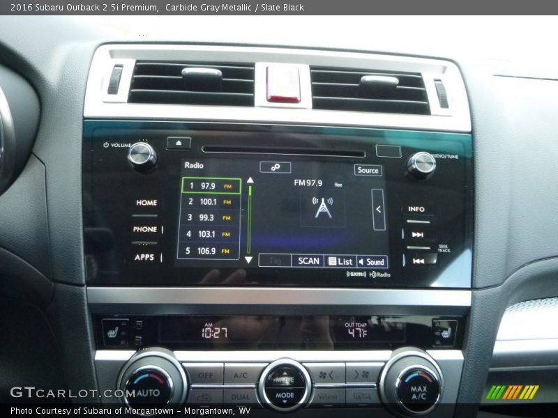 Carbide Gray Metallic / Slate Black 2016 Subaru Outback 2.5i Premium