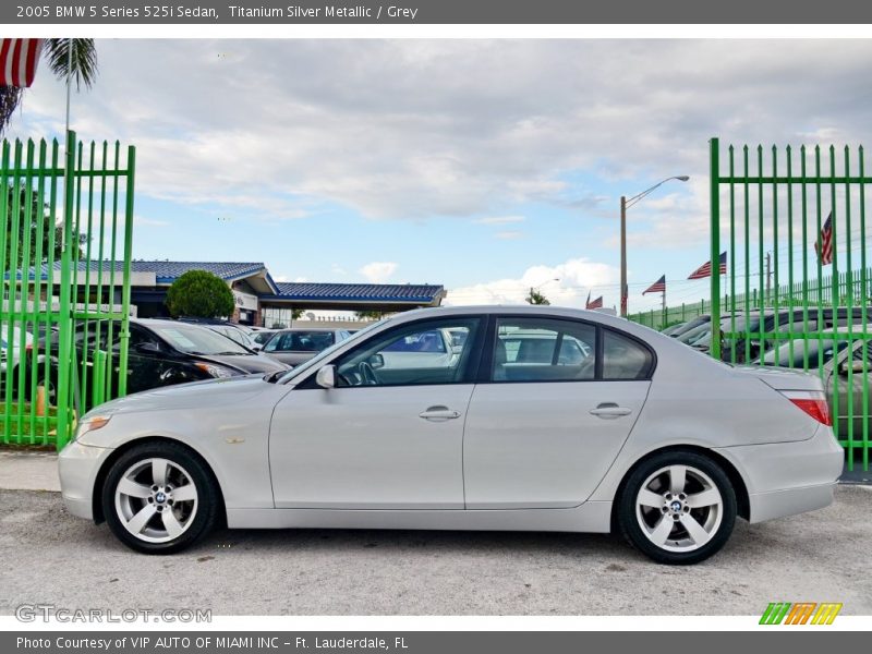 Titanium Silver Metallic / Grey 2005 BMW 5 Series 525i Sedan