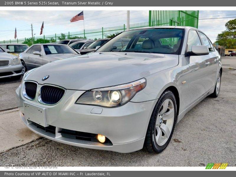 Titanium Silver Metallic / Grey 2005 BMW 5 Series 525i Sedan