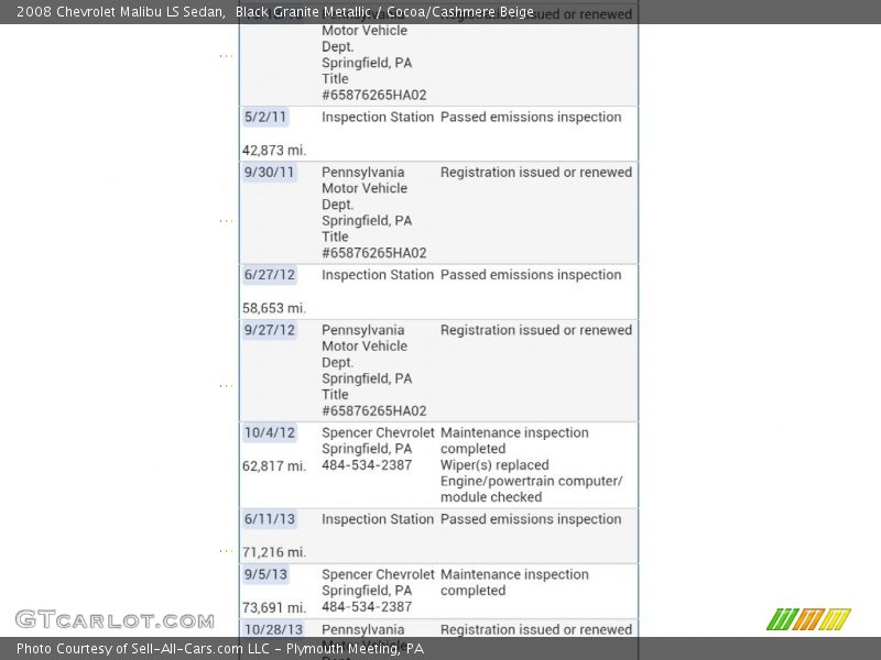 Black Granite Metallic / Cocoa/Cashmere Beige 2008 Chevrolet Malibu LS Sedan