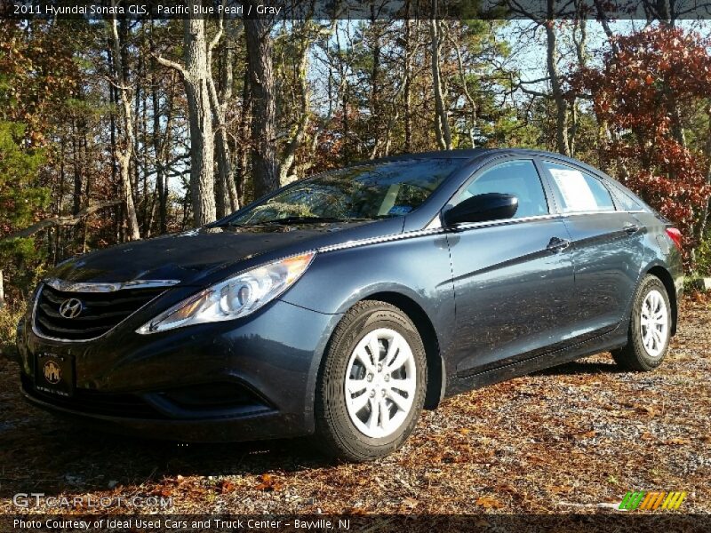 Pacific Blue Pearl / Gray 2011 Hyundai Sonata GLS
