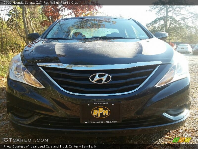 Pacific Blue Pearl / Gray 2011 Hyundai Sonata GLS