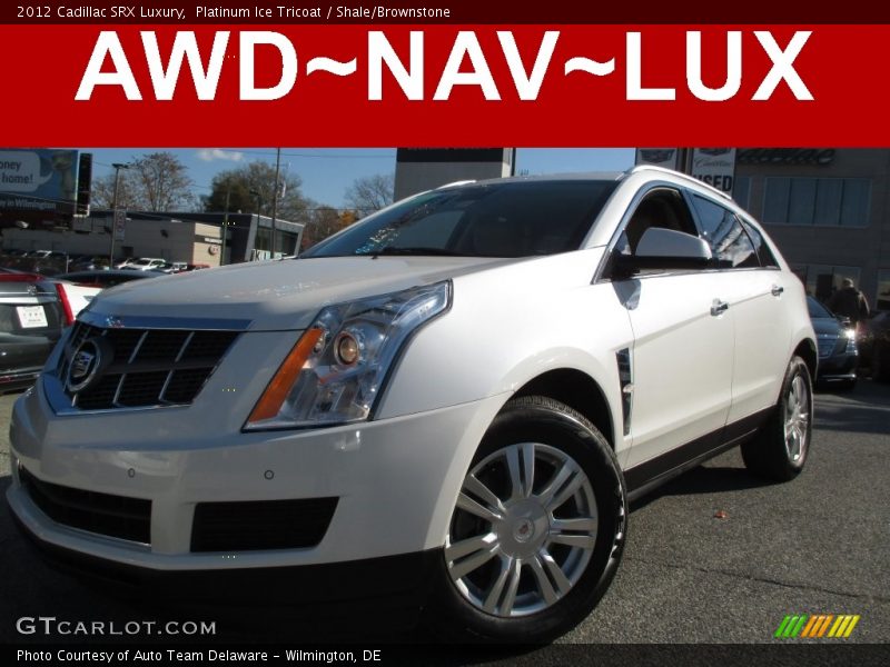 Platinum Ice Tricoat / Shale/Brownstone 2012 Cadillac SRX Luxury