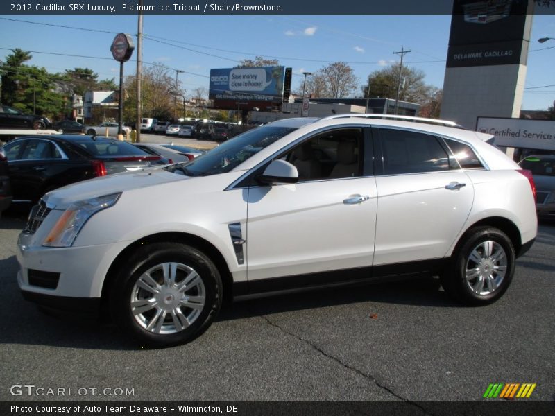 Platinum Ice Tricoat / Shale/Brownstone 2012 Cadillac SRX Luxury