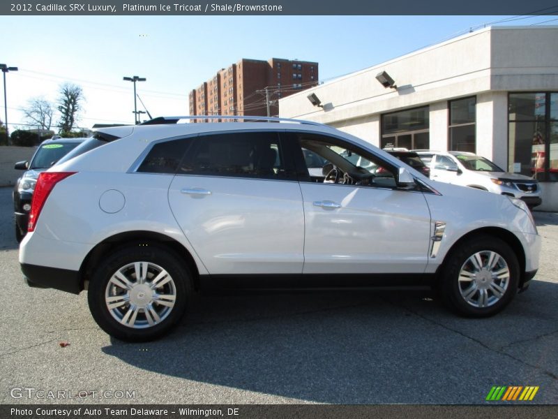 Platinum Ice Tricoat / Shale/Brownstone 2012 Cadillac SRX Luxury