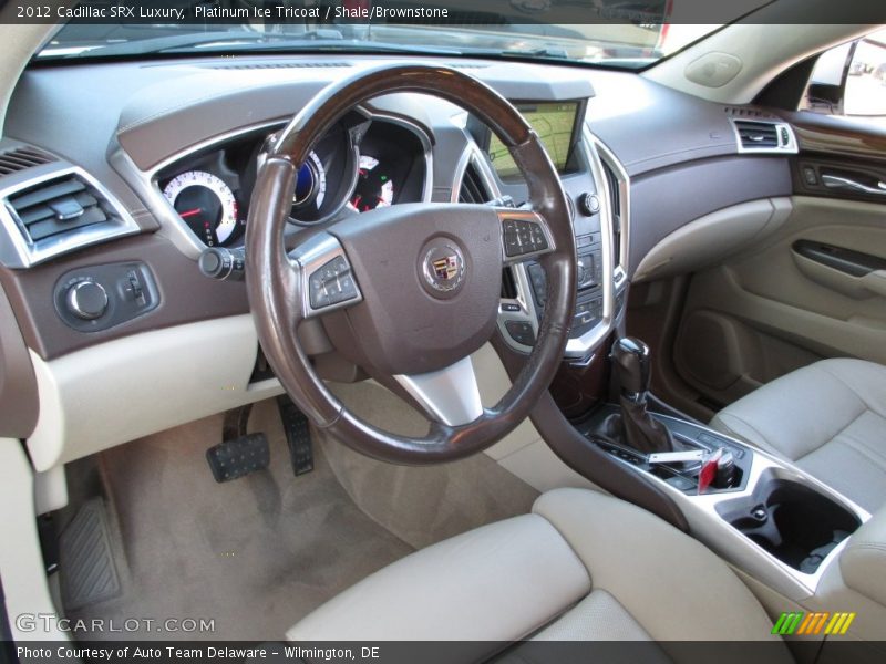 Platinum Ice Tricoat / Shale/Brownstone 2012 Cadillac SRX Luxury