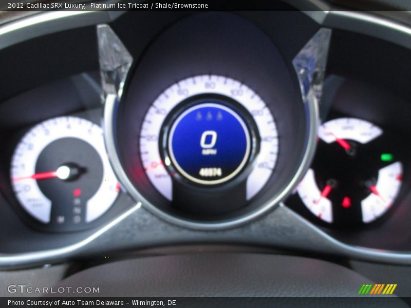 Platinum Ice Tricoat / Shale/Brownstone 2012 Cadillac SRX Luxury