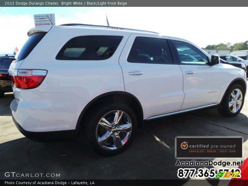 Bright White / Black/Light Frost Beige 2013 Dodge Durango Citadel