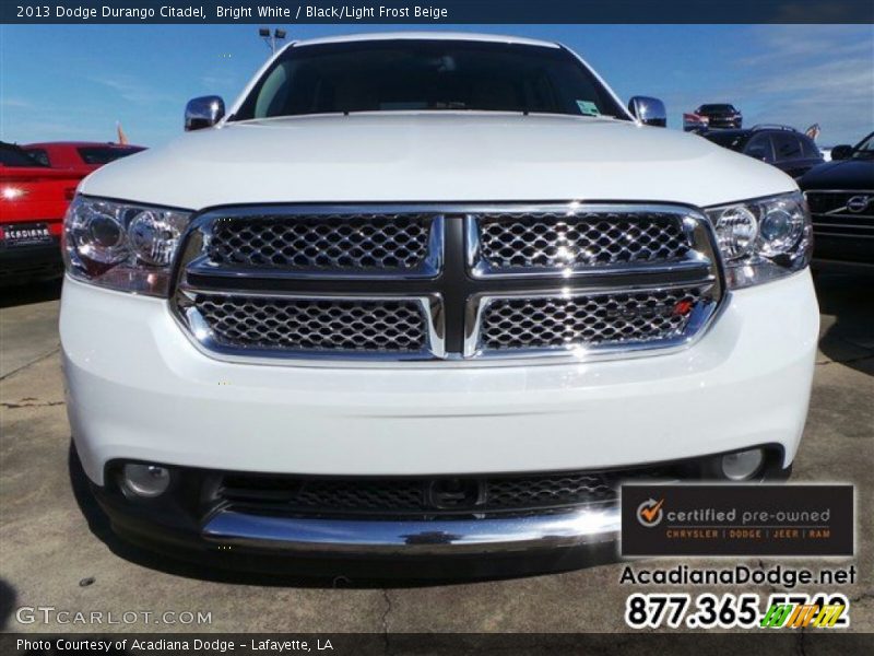 Bright White / Black/Light Frost Beige 2013 Dodge Durango Citadel