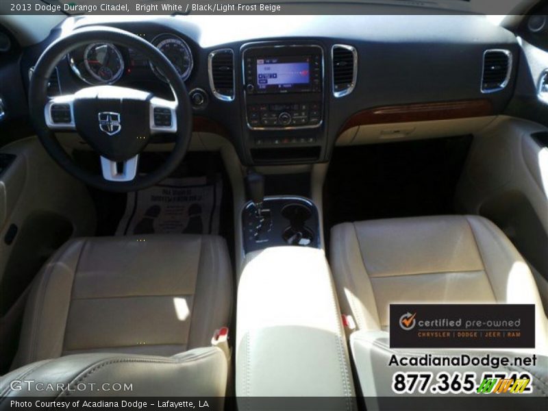Bright White / Black/Light Frost Beige 2013 Dodge Durango Citadel