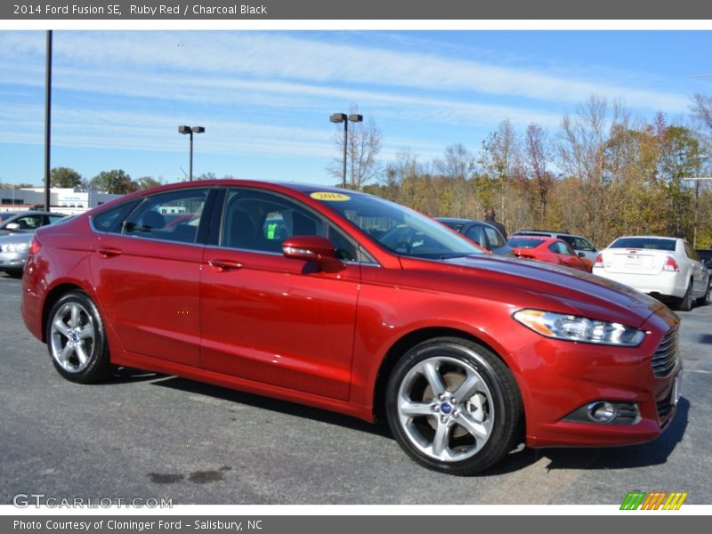 Ruby Red / Charcoal Black 2014 Ford Fusion SE