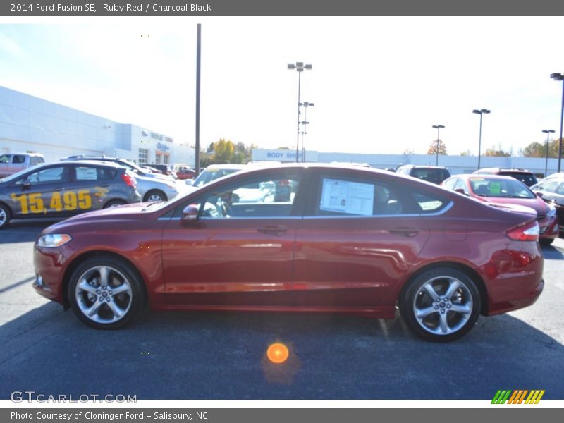 Ruby Red / Charcoal Black 2014 Ford Fusion SE