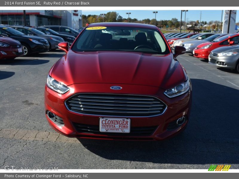 Ruby Red / Charcoal Black 2014 Ford Fusion SE