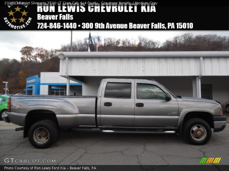 Graystone Metallic / Medium Gray 2006 Chevrolet Silverado 3500 LT Crew Cab 4x4 Dually