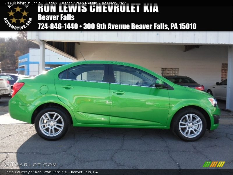 Dragon Green Metallic / Jet Black/Brick 2016 Chevrolet Sonic LT Sedan