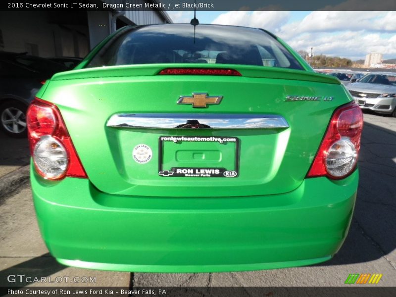 Dragon Green Metallic / Jet Black/Brick 2016 Chevrolet Sonic LT Sedan