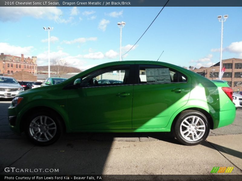 Dragon Green Metallic / Jet Black/Brick 2016 Chevrolet Sonic LT Sedan