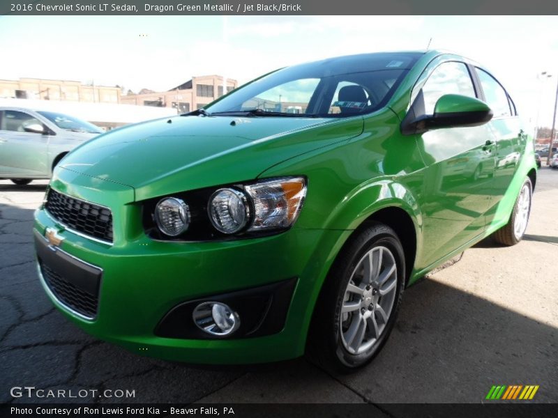 Dragon Green Metallic / Jet Black/Brick 2016 Chevrolet Sonic LT Sedan
