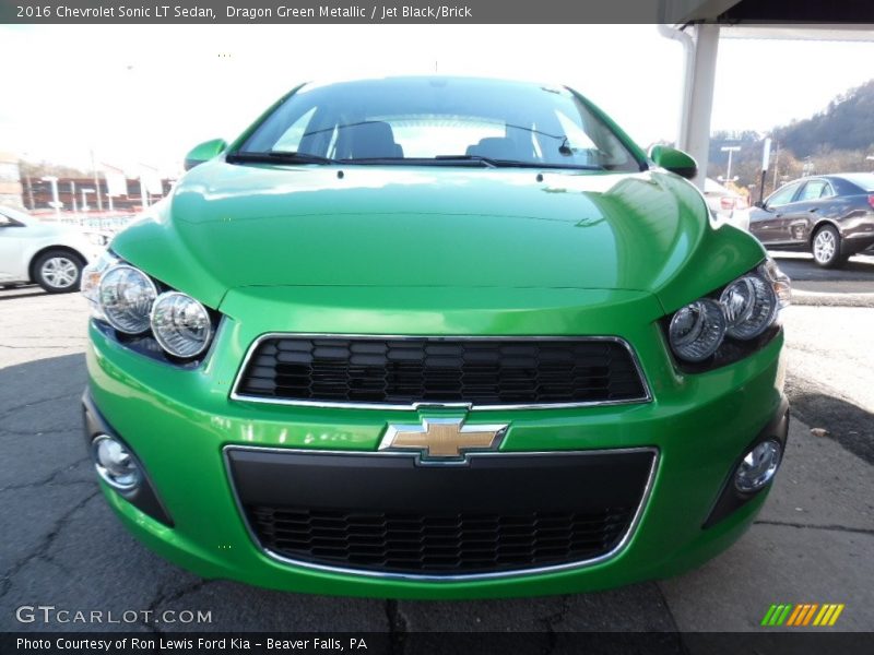 Dragon Green Metallic / Jet Black/Brick 2016 Chevrolet Sonic LT Sedan