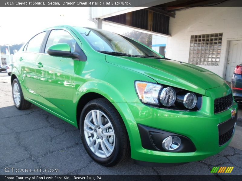 Dragon Green Metallic / Jet Black/Brick 2016 Chevrolet Sonic LT Sedan
