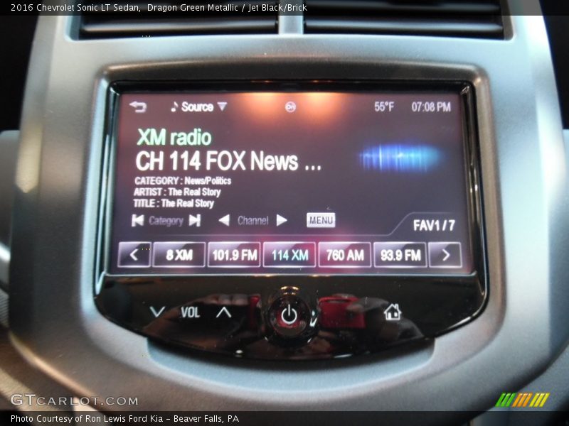 Dragon Green Metallic / Jet Black/Brick 2016 Chevrolet Sonic LT Sedan