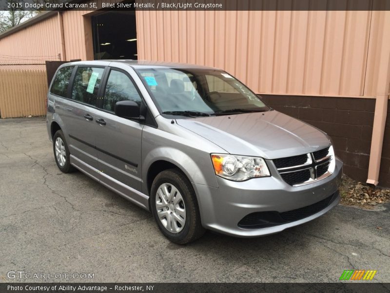 Billet Silver Metallic / Black/Light Graystone 2015 Dodge Grand Caravan SE