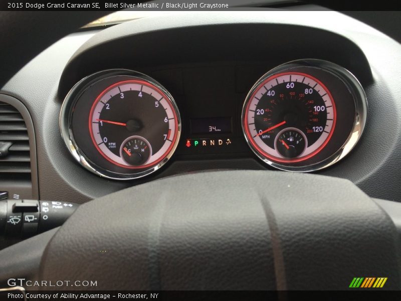 Billet Silver Metallic / Black/Light Graystone 2015 Dodge Grand Caravan SE