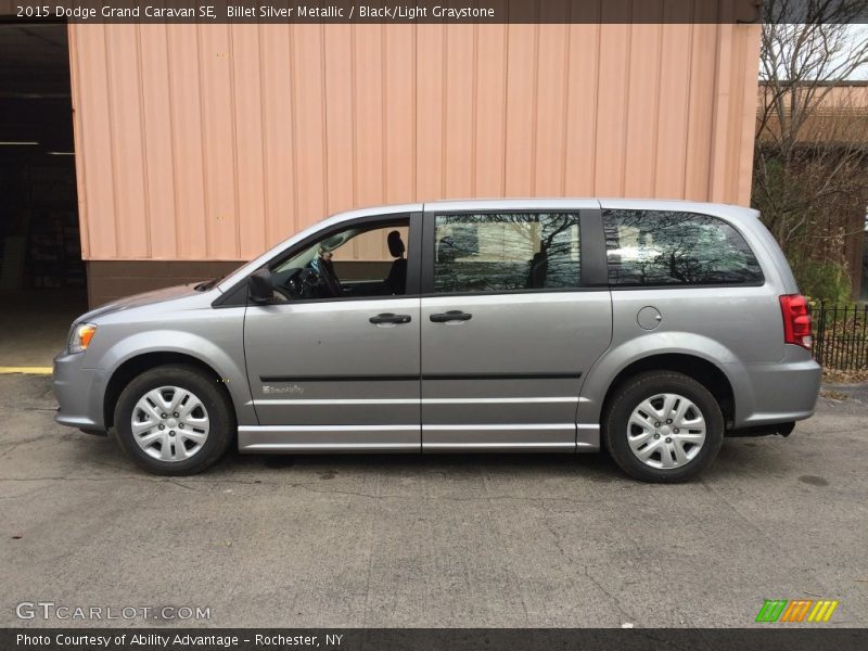 Billet Silver Metallic / Black/Light Graystone 2015 Dodge Grand Caravan SE