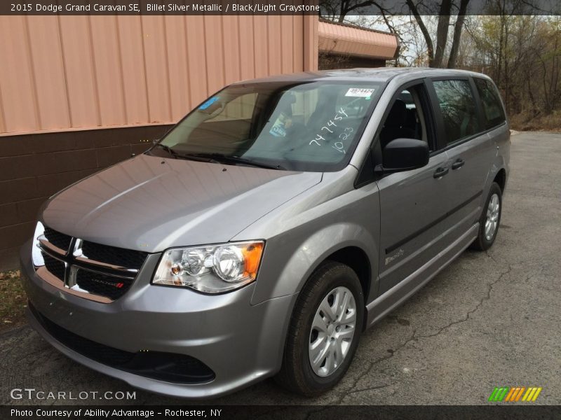 Billet Silver Metallic / Black/Light Graystone 2015 Dodge Grand Caravan SE