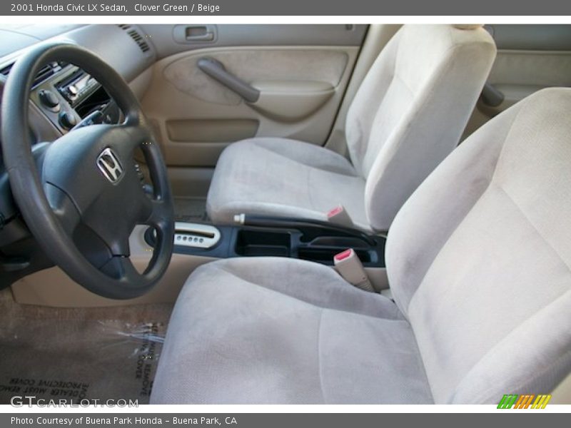 Clover Green / Beige 2001 Honda Civic LX Sedan