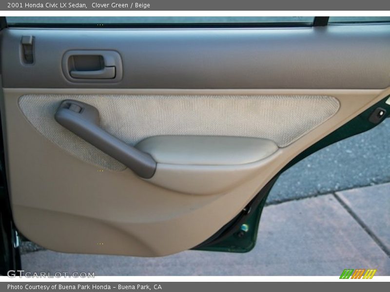 Clover Green / Beige 2001 Honda Civic LX Sedan