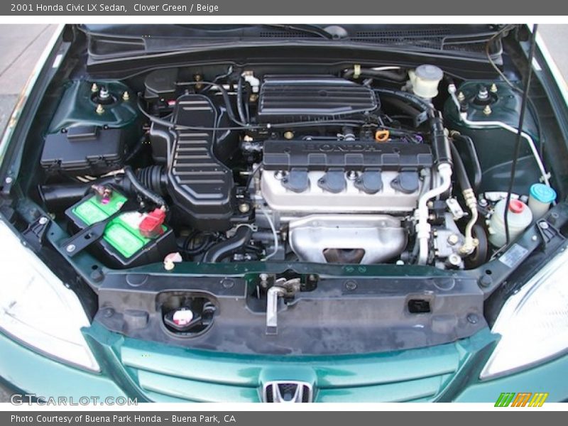 Clover Green / Beige 2001 Honda Civic LX Sedan
