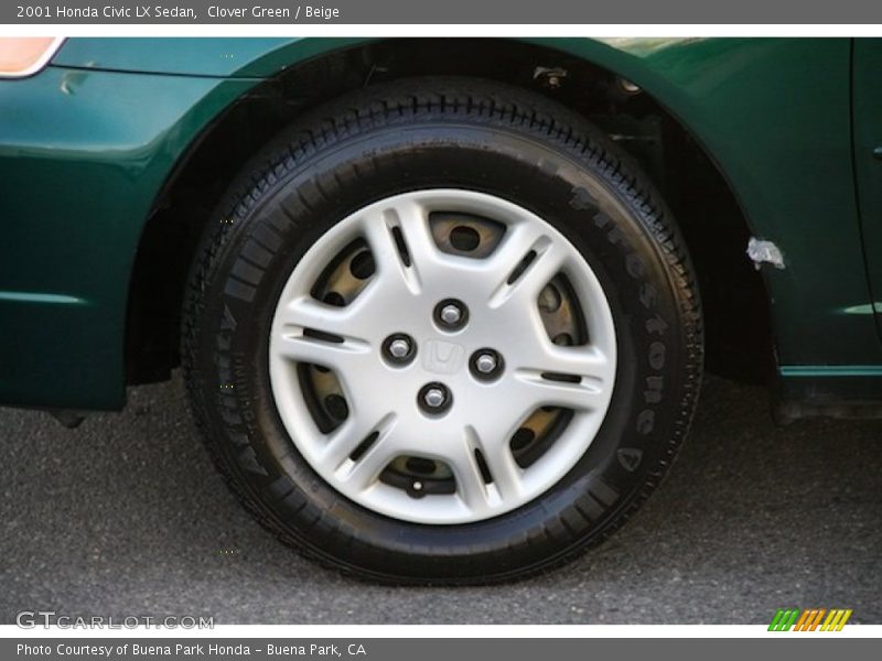 Clover Green / Beige 2001 Honda Civic LX Sedan