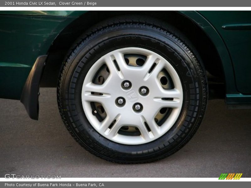 Clover Green / Beige 2001 Honda Civic LX Sedan